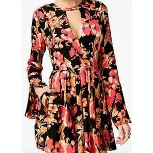 Free People Size 10 Tegan Mini Dress Red Floral